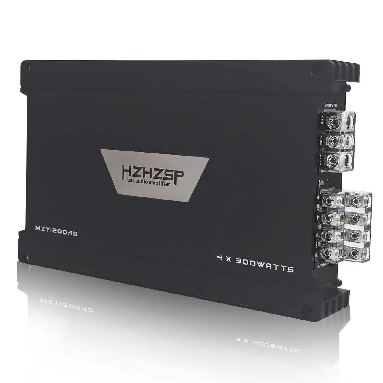 Side view of the Aceauralx car amplifier terminals